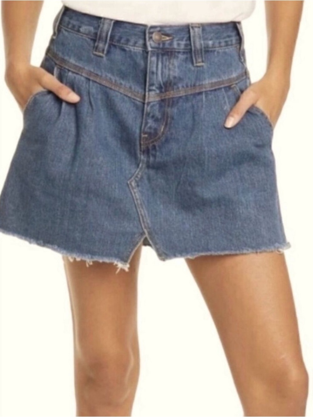 Free People We The Free Sidecar Denim Mini Skirt 29”